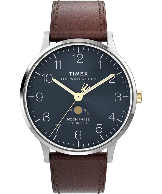 Timex Waterbury Classic Moon Phase Men's Brown Watch TW2W75600 - Image 1