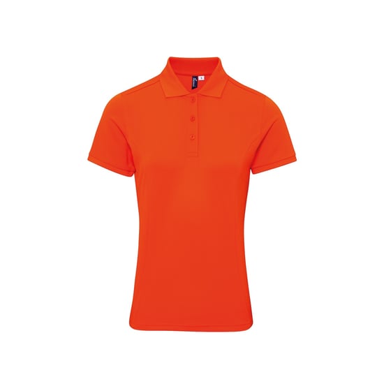 Premier Womens/Ladies Coolchecker Plus Piqu Polo With CoolPlus (Orange) - Image 1