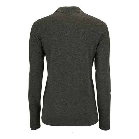 SOLS Womens/Ladies Perfect Long Sleeve Pique Polo Shirt (Charcoal Marl) - Image 2