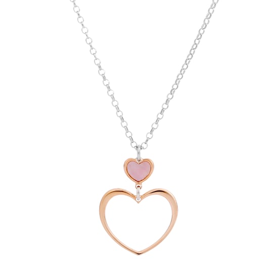 Orphelia 'Mada' Women's 925 Sterling Silver Set: Chain + Bracelet + Earrings - Silver/Rose SET-7389 - Image 2