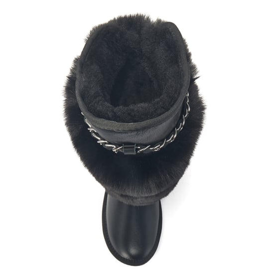 Atilla Tall Satin Black Boots