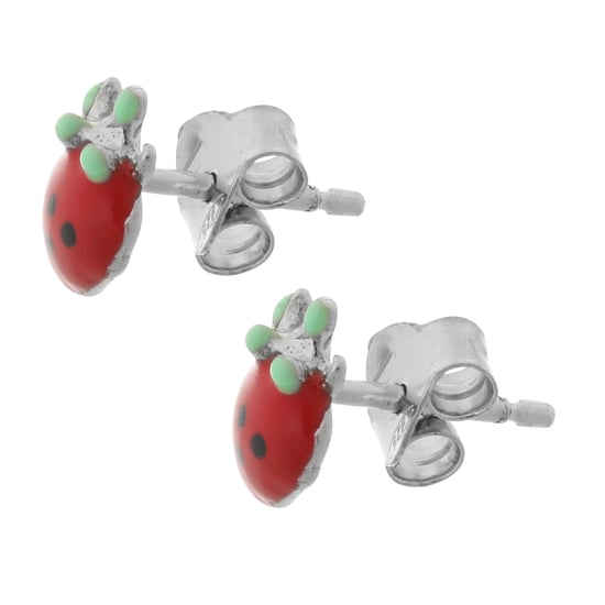Orphelia 'Apple' Child's 925 Sterling Silver Stud Earrings - Silver ZO-7149 - Image 2
