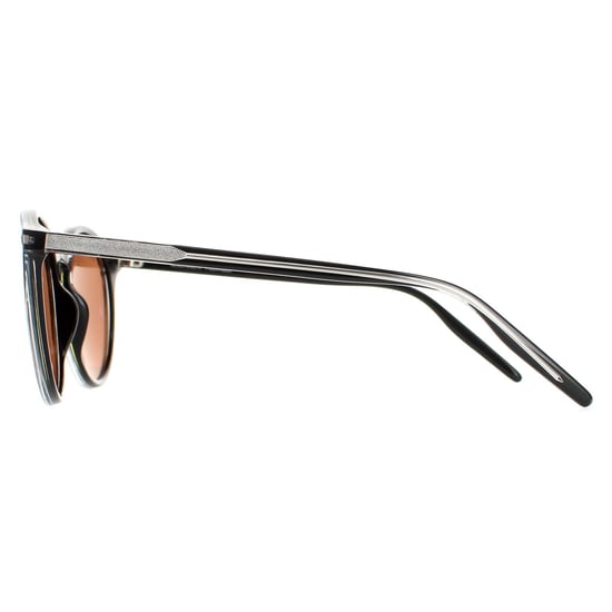 Serengeti Round Womens Shiny Clear and Black Polarized Drivers Leonora
