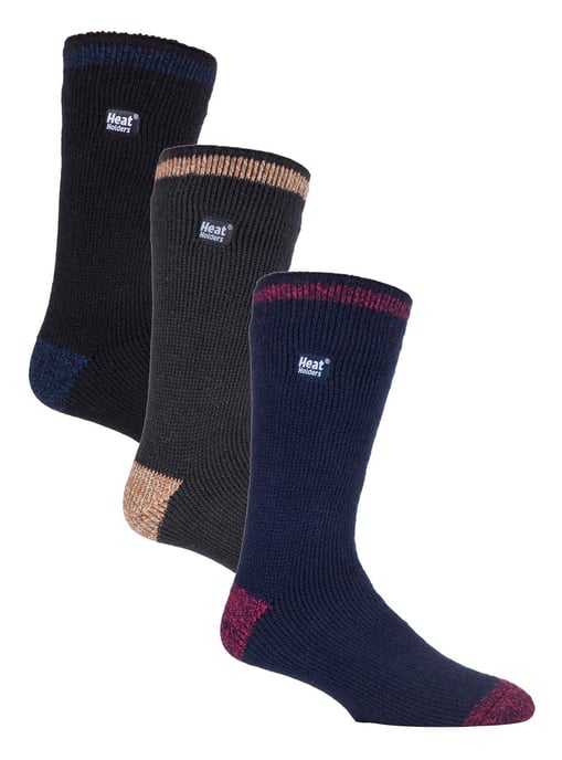 HEAT HOLDERS - 3 Pack Multipack Mens Insulated Thermal Socks for Winter - Block Twist - Image 1