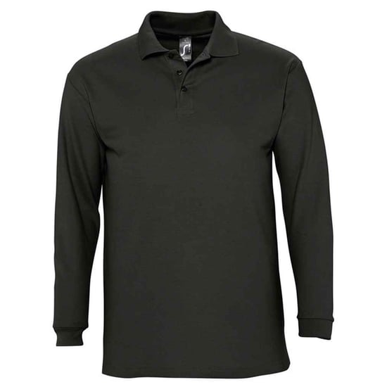 SOLS Unisex Adult Winter II Long-Sleeved Polo Shirt (Black) - Image 1