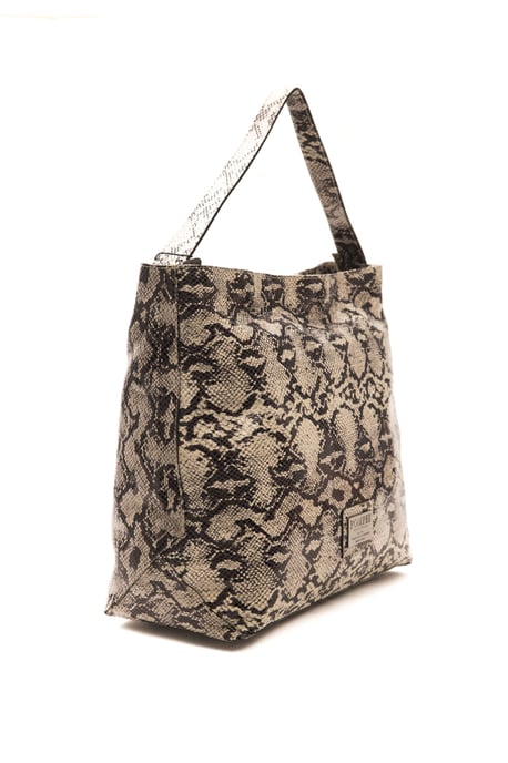 Bolso de Hombro de Cuero Gris para Mujer Pompei Donatella - Image 2