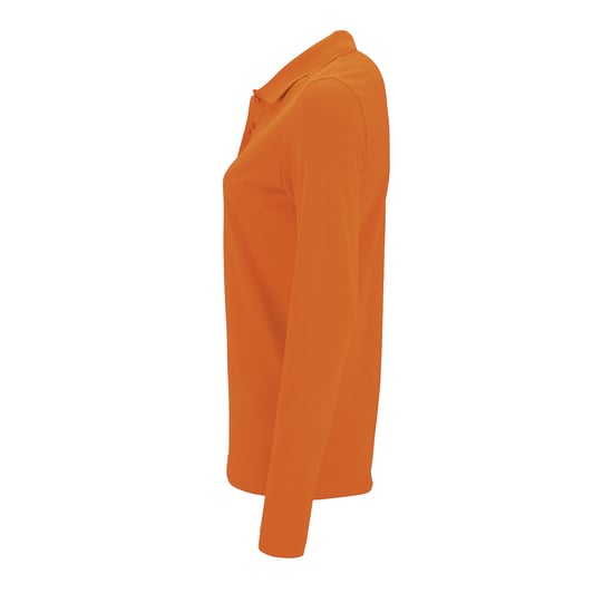 SOLS Womens/Ladies Perfect Long Sleeve Pique Polo Shirt (Orange) - Image 4