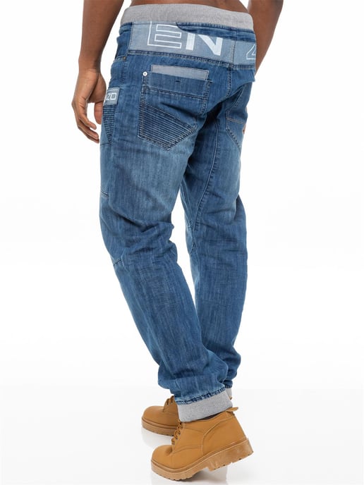 Enzo | Pantalones vaqueros con puños para hombre - Azul - Image 3