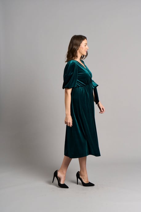 Vestido de terciopelo Tanya - Esmeralda - Image 2