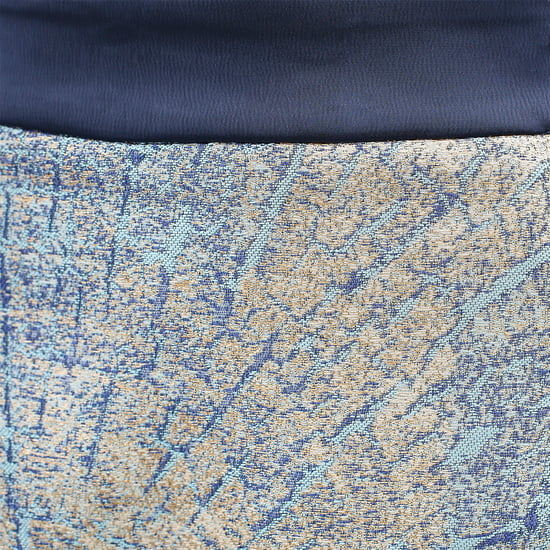 Bi-material brocade short skirt - Image 5