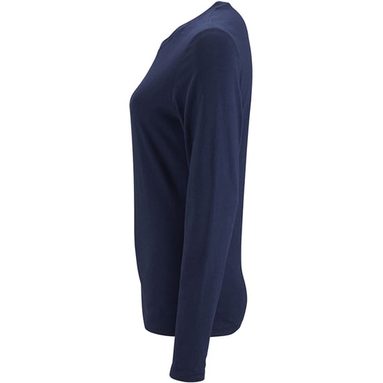 SOLS Womens/Ladies Imperial Long Sleeve T-Shirt (French Navy) - Image 3