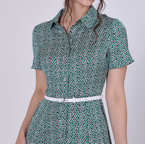 Vintage graphic print shirt dress