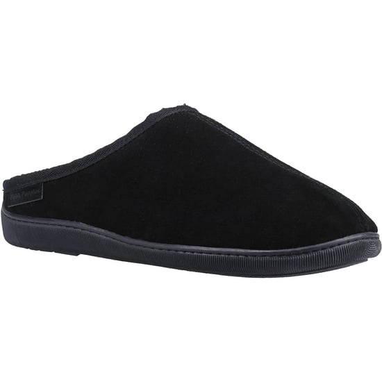 Hush Puppies Mens Ashton Suede Slippers (Black) - Image 1