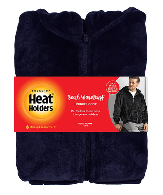 Heat Holders - Sudadera con capucha Soul Warming Soft Fleece Lounge para hombre - Azul marino - Image 2