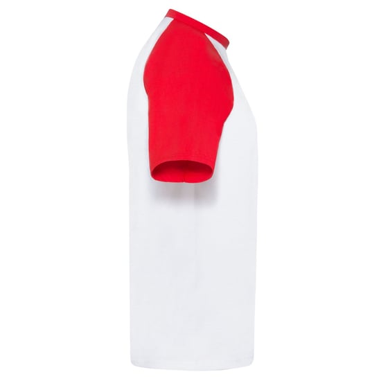 Fruit of the Loom Unisex Adult Contrast Panel Baseball T-Shirt (White/Red) - Image 3