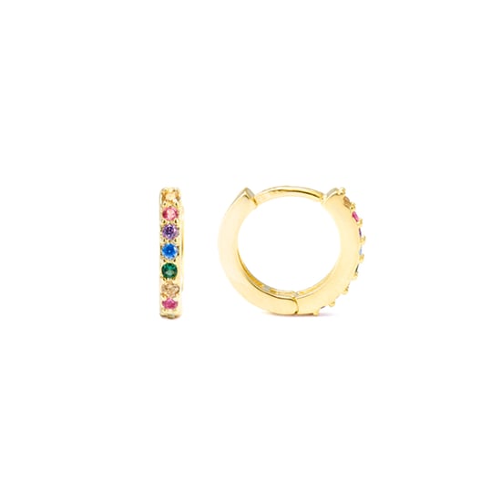 Pendientes Luxenter Leofcar de Plata de Ley 925 y Circonita Multicolor acabados en oro amarillo de 18 quilates - Image 1