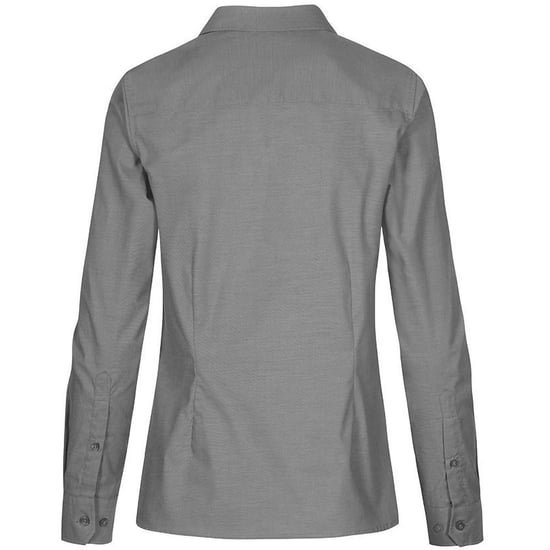 Russell Collection Ladies/Womens Long Sleeve Easy Care Oxford Shirt (Silver) - Image 2