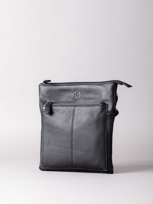Enderby Leather Cross Body Bag in Black