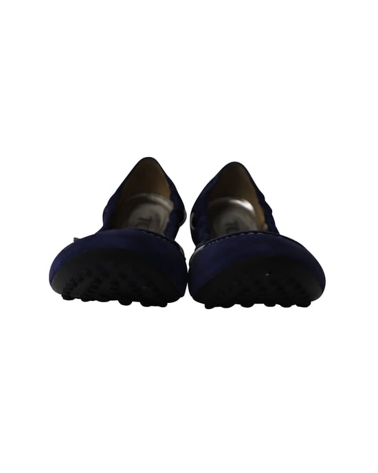 Tod's Scrunch Ballet Flats in Royal Blue Suede - Image 2