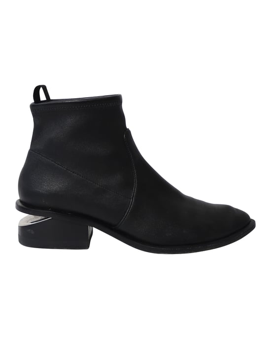 Alexander Wang Kori Cutout Ankle Boots In Black Leather - Image 1