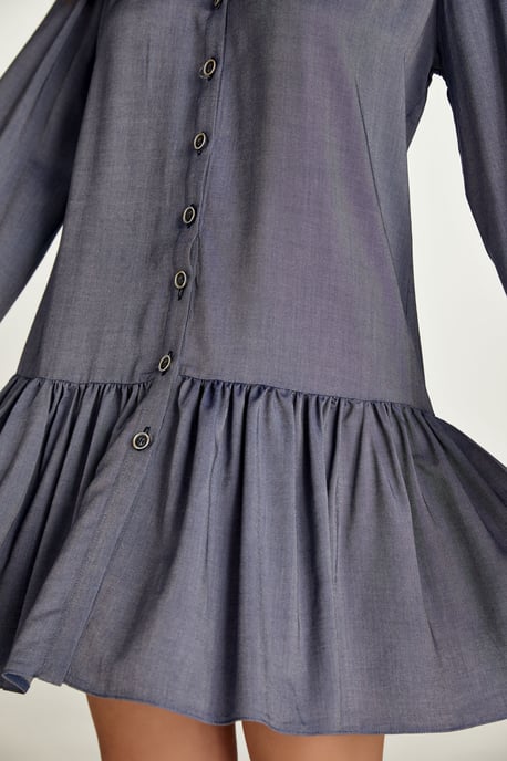 Vestido estilo denim azul con botones - Image 3