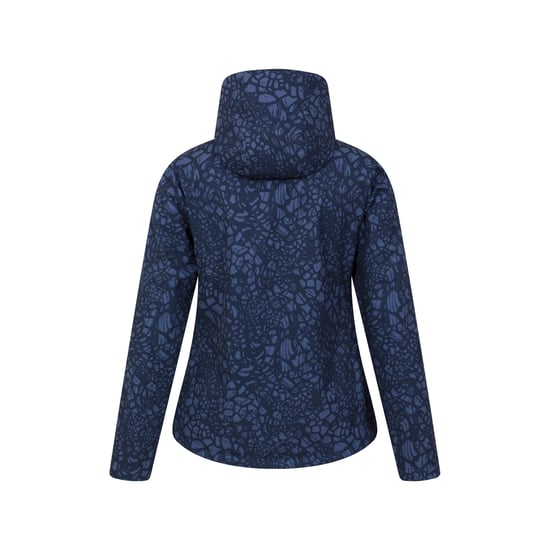 Mountain Warehouse Womens/Ladies Exodus Giraffe Print Water Resistant Soft Shell Jacket (Dark Blue) - Image 2