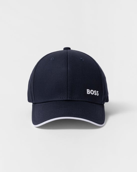 BOSS Green Bold Mens Logo-Print Cap In Cotton Twill - Image 2