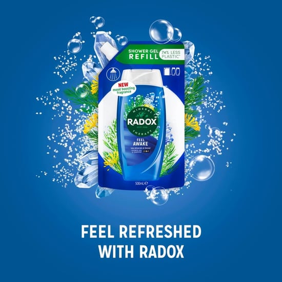 Radox Mineral Therapy 2-in-1 Shower Gel Refill Pouch Feel Awake 500ml, 5 Pack