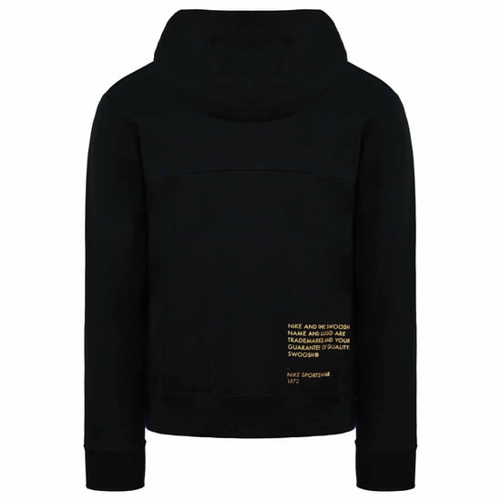 Nike Standard Fit Swoosh Logo Long Sleeve Pullover Black Mens Hoodie DC2587 010