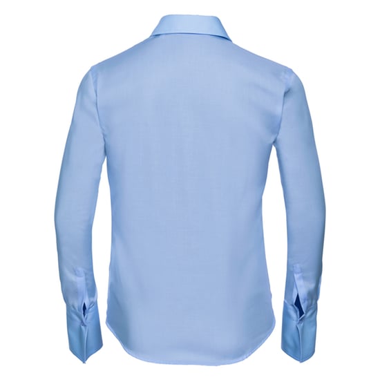 Russell Collection Womens/Ladies Ultimate Non-Iron Tailored Long-Sleeved Shirt (Bright Sky) - Image 2