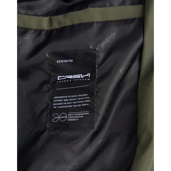 Crosshatch Mens Kampleys Embossed Padded Jacket (Olive) - Image 3