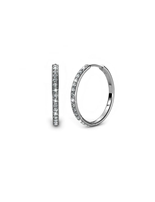Conjuntos de aros circulares elegantes - Plata y cristal - Image 2