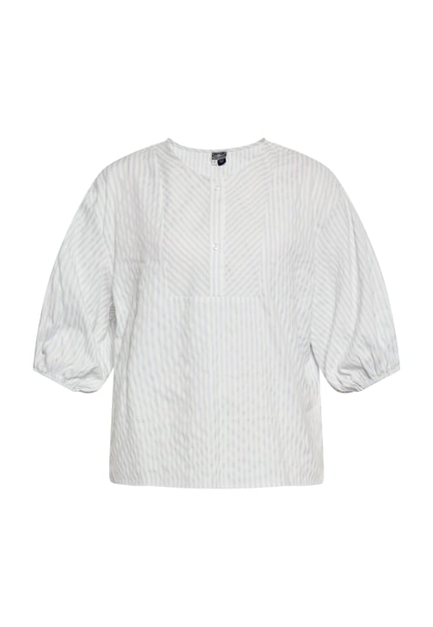 Dreimaster Blouse women light blue wool white - Image 1