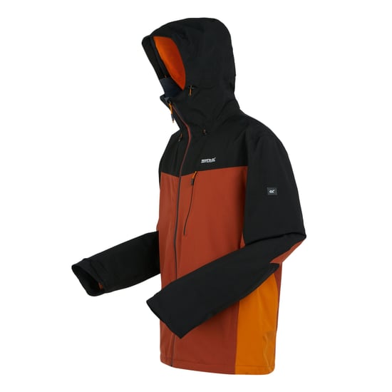 Regatta Mens Birchdale Waterproof Hooded Jacket (Red Ochre/Black)