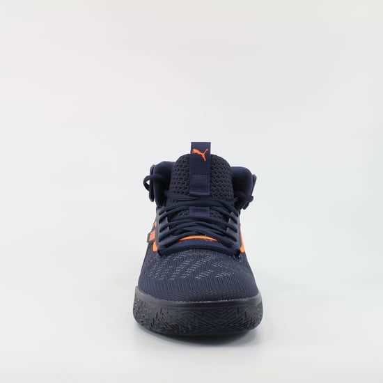 Puma Legacy MM Navy Textile Mens Lace Up Trainers 194048 02