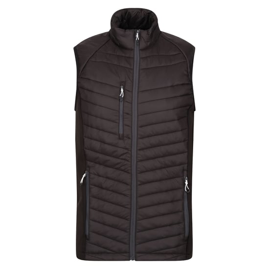 Regatta Mens Navigate Quilted Hybrid Gilet (Black/Seal Grey) - Image 1