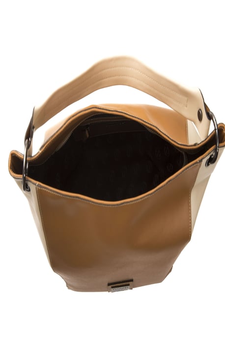 Bolso de Hombro de Cuero Marrón Pompei Donatella para Mujer - Image 5