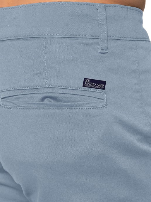 Pantalones cortos chinos Enzo Slim Fit Stretch para hombre - Image 3