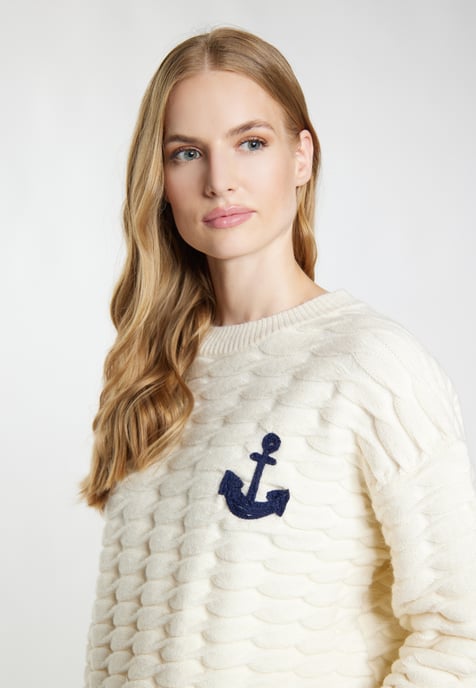 Dreimaster Knitted pullover women off-white - Image 5