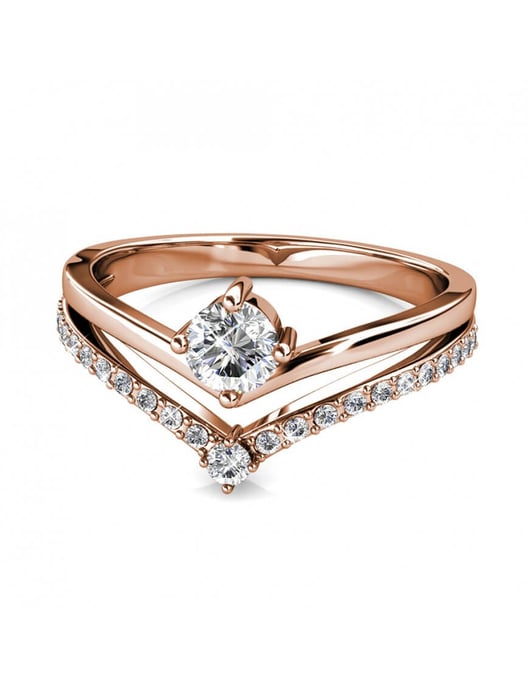 Anillo Zinnia - Oro rosa y Cristal - Image 4