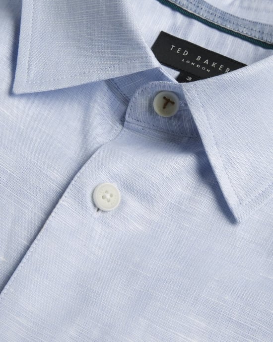 Camisa de manga corta de lino para hombre Ted Baker Palomas - Image 6