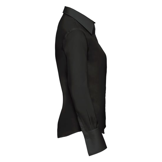 Russell Collection Womens/Ladies Ultimate Non-Iron Tailored Long-Sleeved Shirt (Black) - Image 3