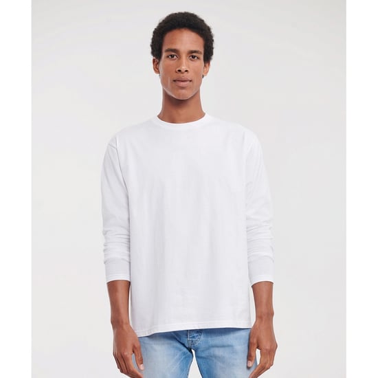 Russell Mens Classic Long-Sleeved T-Shirt (White) - Image 2