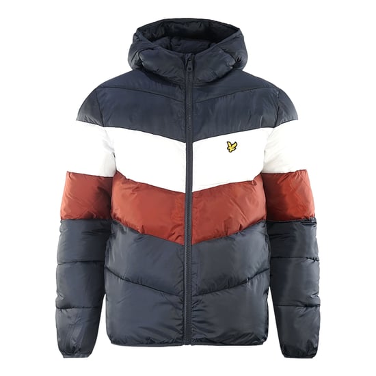 Chaqueta acolchada color block azul marino de Lyle & Scott - Image 1