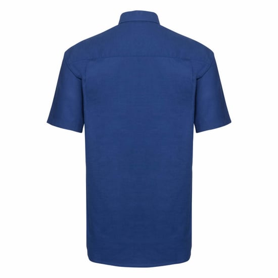 Russell Collection Mens Short Sleeve Easy Care Oxford Shirt (Bright Royal) - Image 2