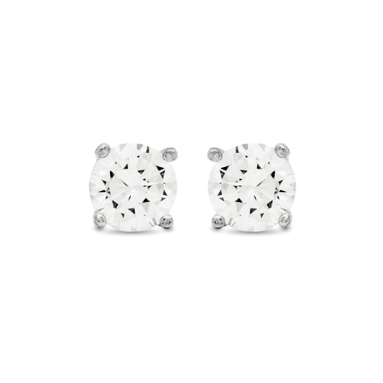 Luxenter basic earrings in 925 sterling silver and brilliant-cut zirconia with rhodium-plated finish
