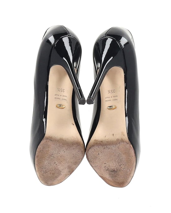 Sergio Rossi High Heel Pumps in Black Patent Leather - Image 5