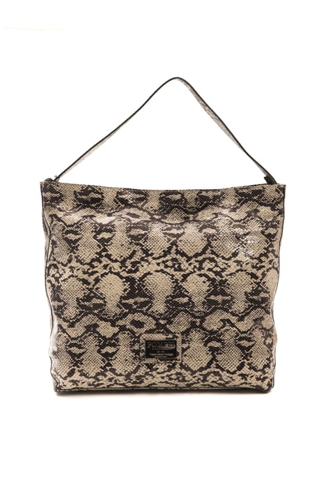 Bolso de Hombro de Cuero Gris para Mujer Pompei Donatella - Image 1