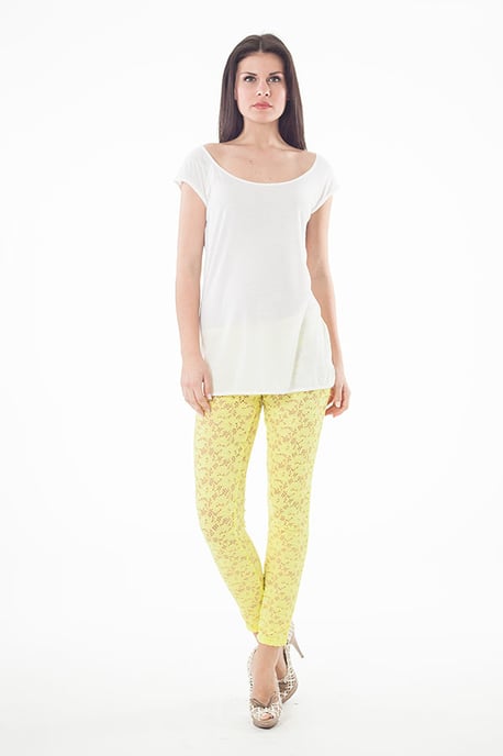 Lace Leggings in Yellow