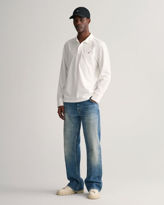 GANT Mens Regular Fit Long Sleeve Shield Logo Pique Rugger - Image 4